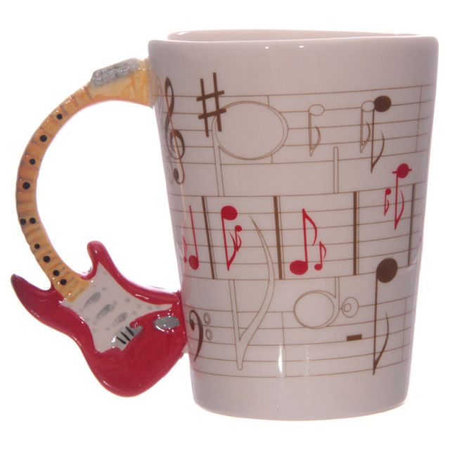 Unusual Guitar Handle Mug Gift for Men Fathers Day Present Coffee or