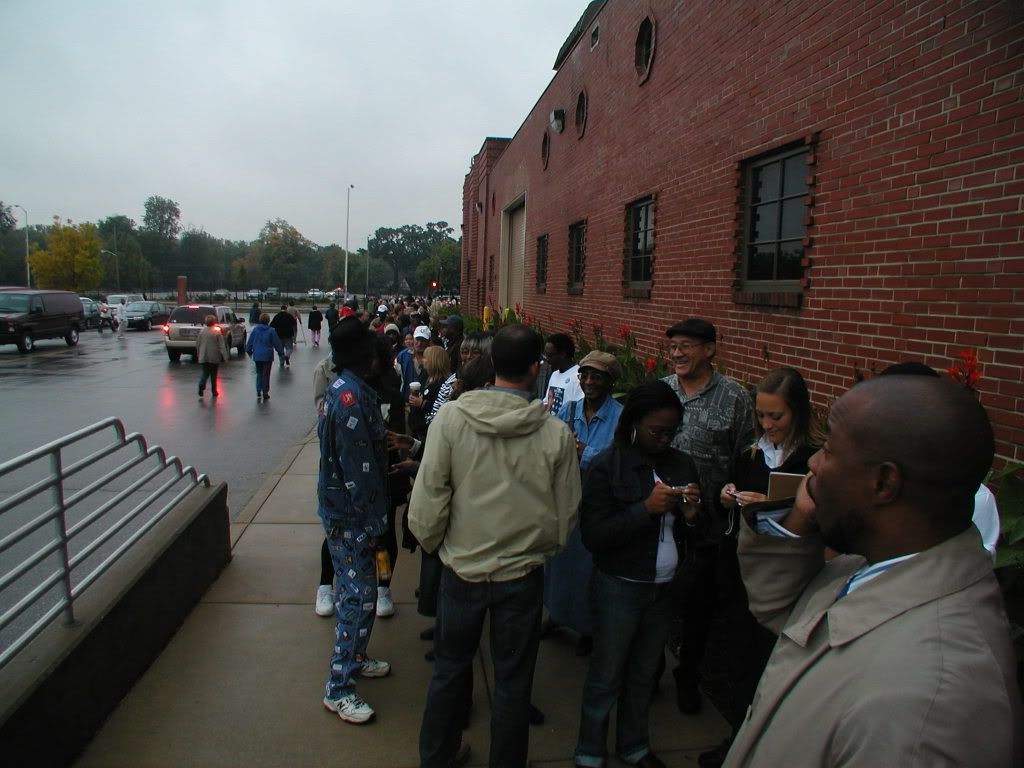 A long line, 2 hours before the gates opened