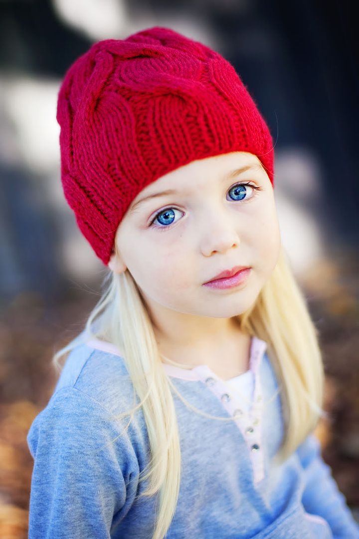 red girls knit beanie