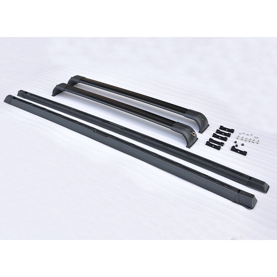 VI Black Roof Rack Rails Cross Bar Set For 2007-2012 Land Rover Range HSE