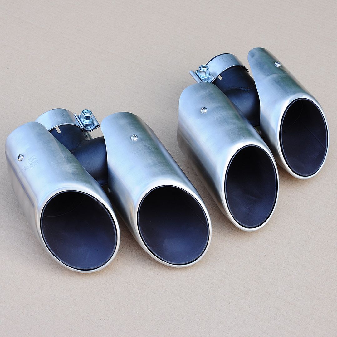 EFL New Stainless Steel Exhaust Pipe Muffler Tip Set For 2014-2018 Porsche Macan