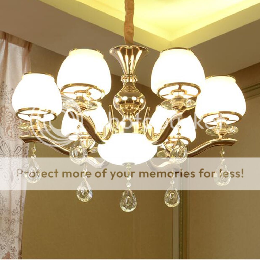 Details About Vi Modern Simple 8 Heads Crystal Chandelier Bright Ceiling Pendant Hanging Light