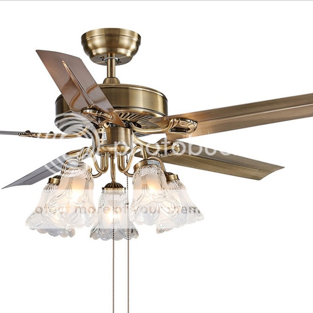 Details About Glf 52 Ceiling Fan With Light Simple Reversible Remote Control Chandelier Decor