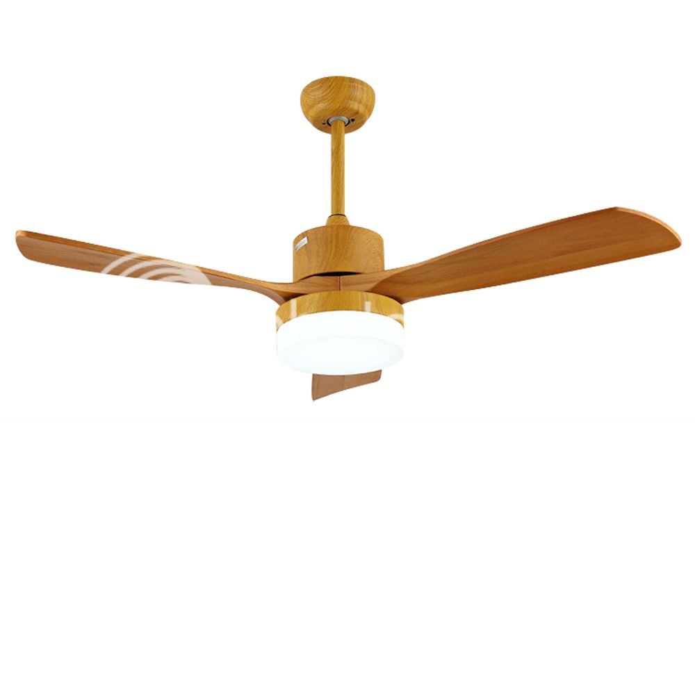 Pas Solid Wood Fan With Light Colorful Ceiling Lamp Remote Control