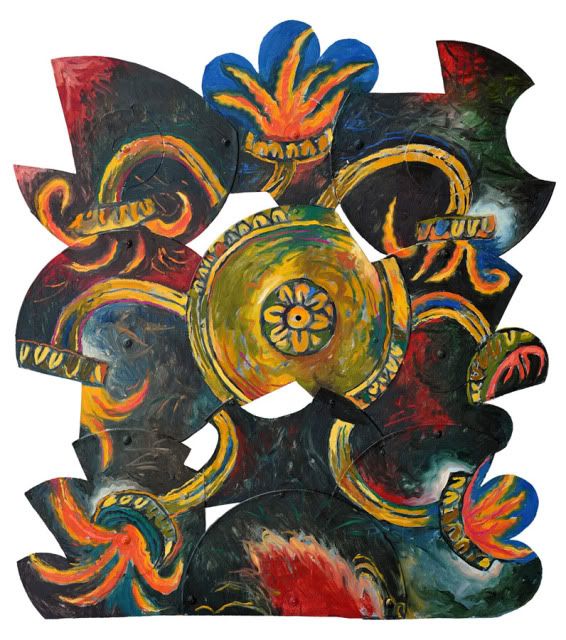 старя люстра. 2009. винил, масло